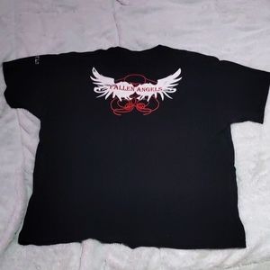 black fallen angeles band tee, oversized